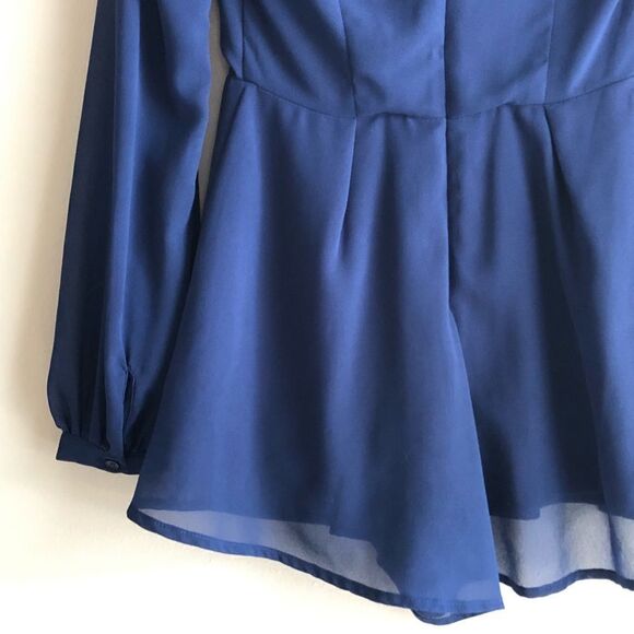 The Clothing Company Long Sleeve Blue Romper, Sm - Picture 6 of 8